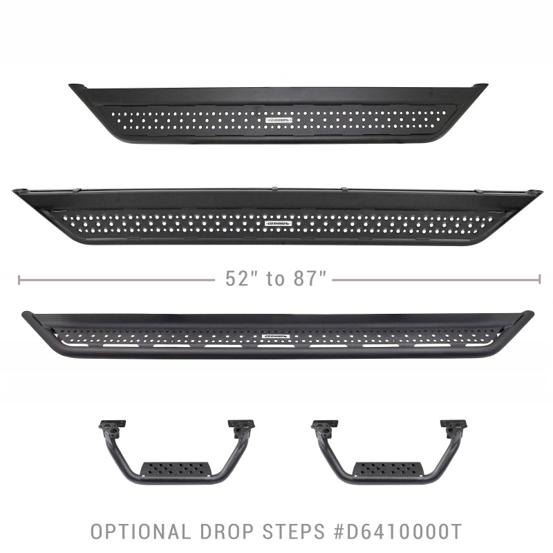 Go Rhino Dominator Extreme D6 SideSteps - Tex Blk - 4in Drop Down Steps (Pair)