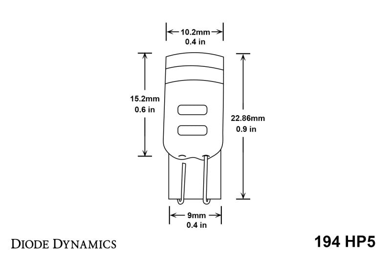 Diode Dynamics 194 LED Bulb HP5 LED Warm - White Short (Pair)