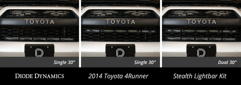 Diode Dynamics 14-19 Toyota 4Runner SS30 (Single) Stealth Lightbar Kit - Amber Driving