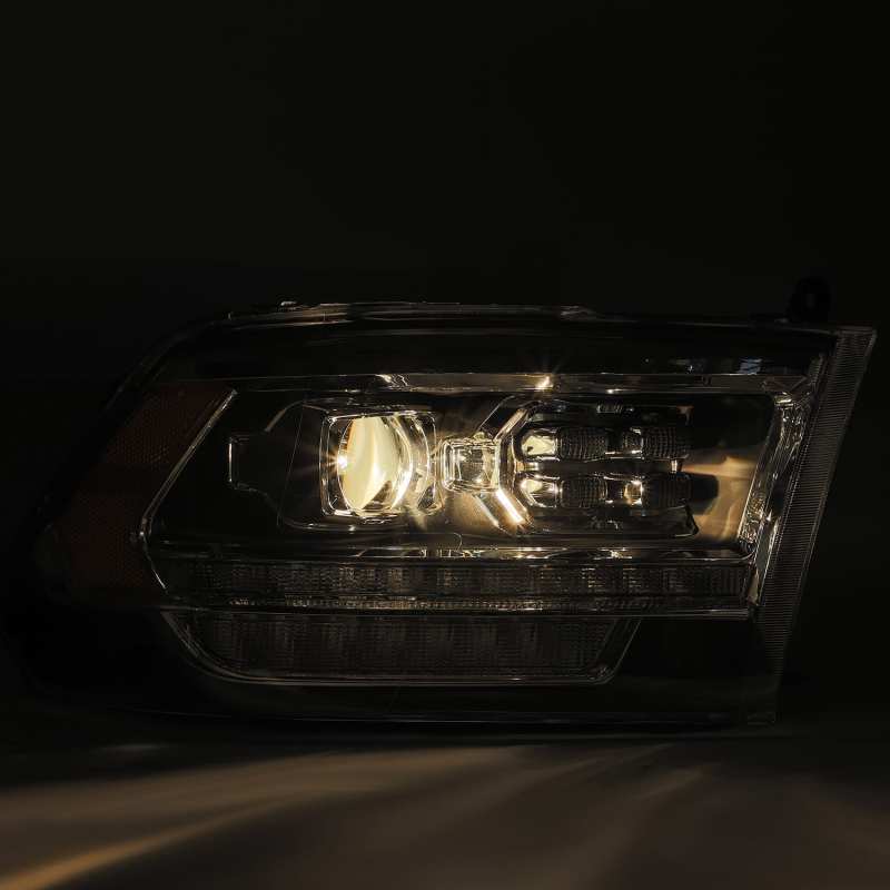 AlphaRex 09-18 Dodge Ram 2500 LUXX LED Proj Headlights Plank Style Black w/Activ Light/DRL