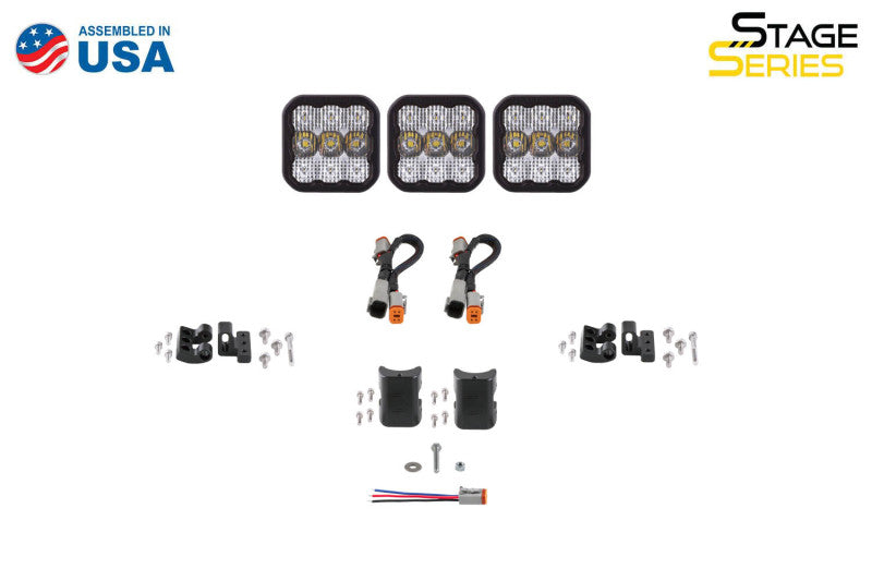 Diode Dynamics SS5 Pro Universal CrossLink 3-Pod Lightbar - Yellow Combo