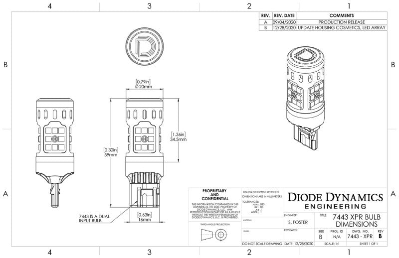 Diode Dynamics 7443 XPR LED Bulb - Cool - White (Pair)