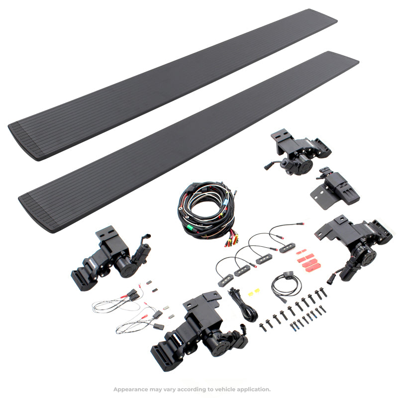 Go Rhino 22-24 Toyota Tundra DC 4dr E1 Electric Running Board Kit (No Drill) - Tex. Blk