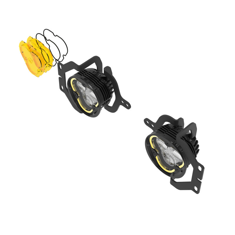 KC HiLiTES FLEX ERA 3 Dual Mode SAE Fog Lights - 2-Light Master Kit for Jeep JL/JT Sport Bumpers