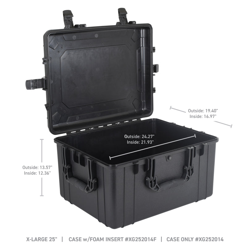 Go Rhino XVenture Gear Hard Case - Extra LG 25in. / Lockable / IP67 / Automatic Air Valve - Tex. Blk