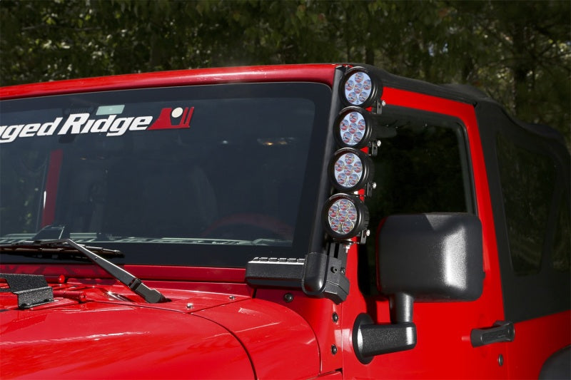 Rugged Ridge 07-18 Jeep Wrangler JK Elite Fast Track Windshield Light Bar Mount w/o Crossbar