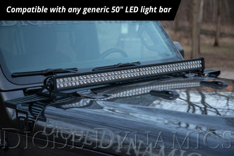 Diode Dynamics 18-21 Jeep JL Wrangler/Gladiator SS50 Hood LED Light Bar Kit - Amber Driving