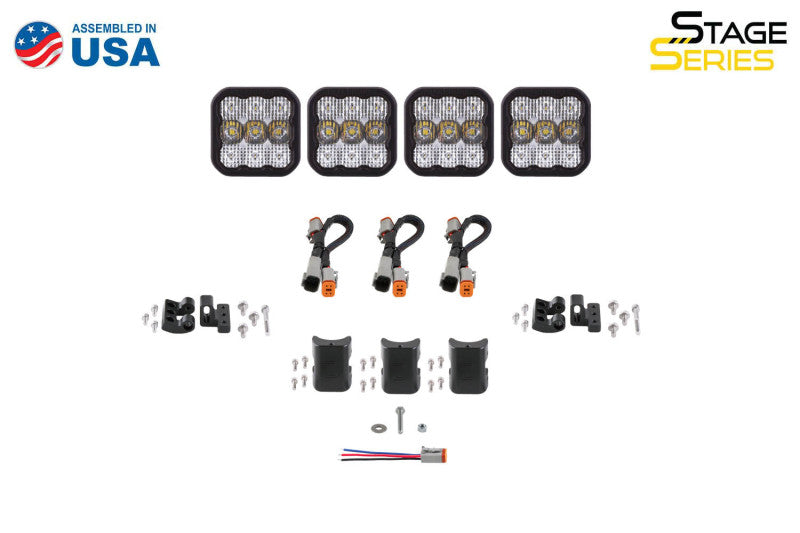 Diode Dynamics SS5 Pro Universal CrossLink 4-Pod Lightbar - White Combo