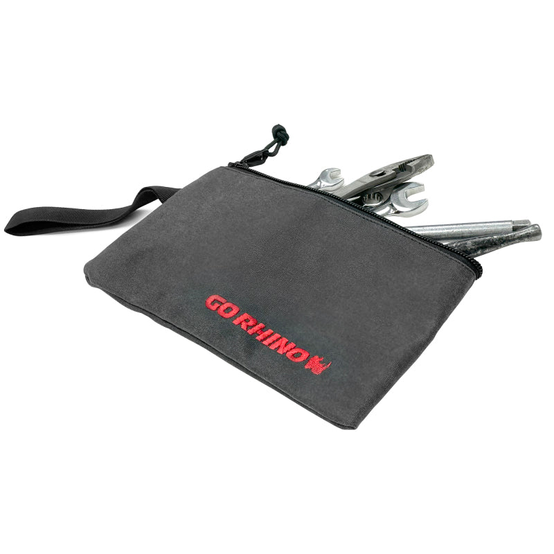 Go Rhino XVenture Gear Zipped Pouch - Large (12in. Wide Pocket / 6.5in. Hand Strap) Canvas - Black