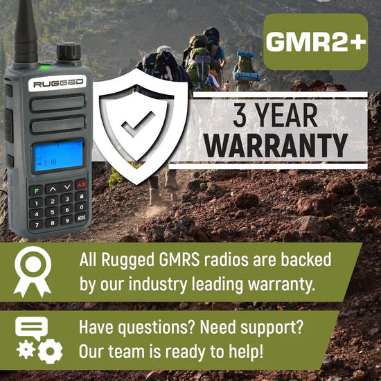 2 PACK - Rugged GMR2 PLUS GMRS and FRS Two Way Handheld Radios